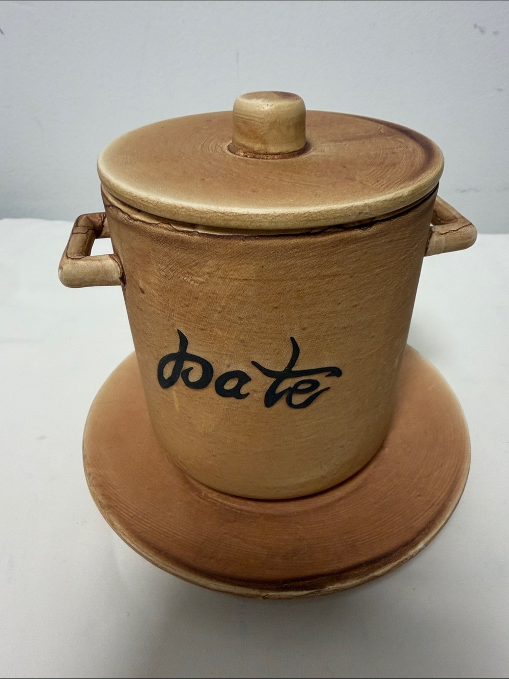 VTG The Haldon Group "Pâté" Lidded Ceramic Canister w/Underplate. Made in Japan